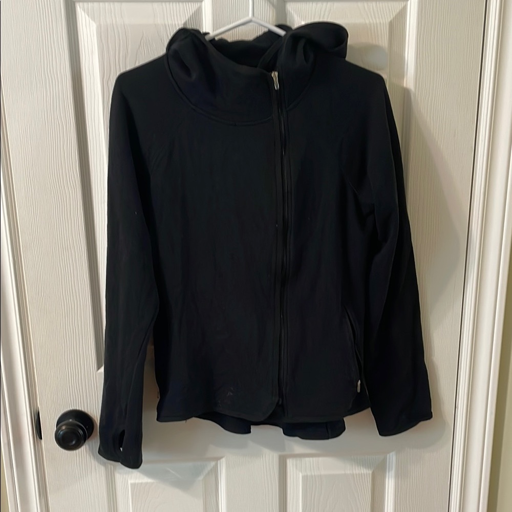 Reebok Black Asymmetrical Zip  Hoodie